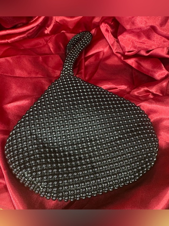 Handbags - Chic Black Beaded Clutch